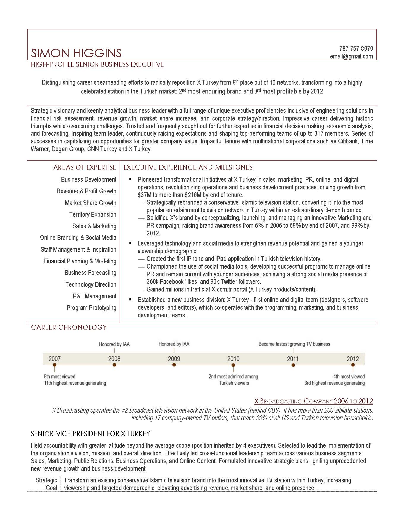 SVP of Sales resume sample 