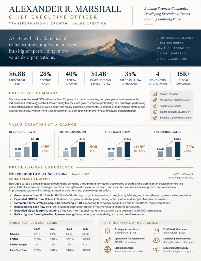 CEo resume samples