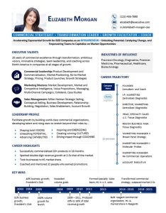 executive networking resume