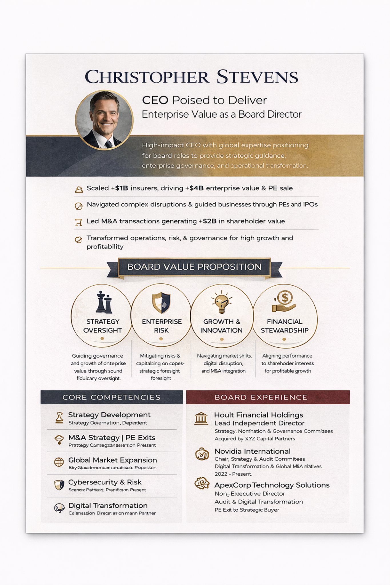 Infographic board resume
