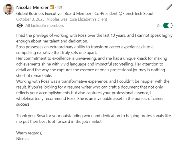 Executive Resume writer review